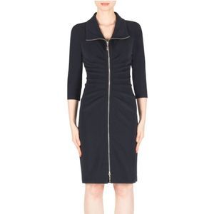 Joseph Ribkoff Bodycon Pencil Dress Black Zip 4